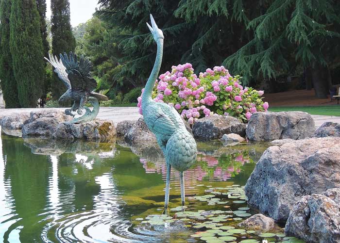 Reiher Figur Teichfigur Fischreiher REIHERSCHRECK Figur Garten Vogelfigur Teich 